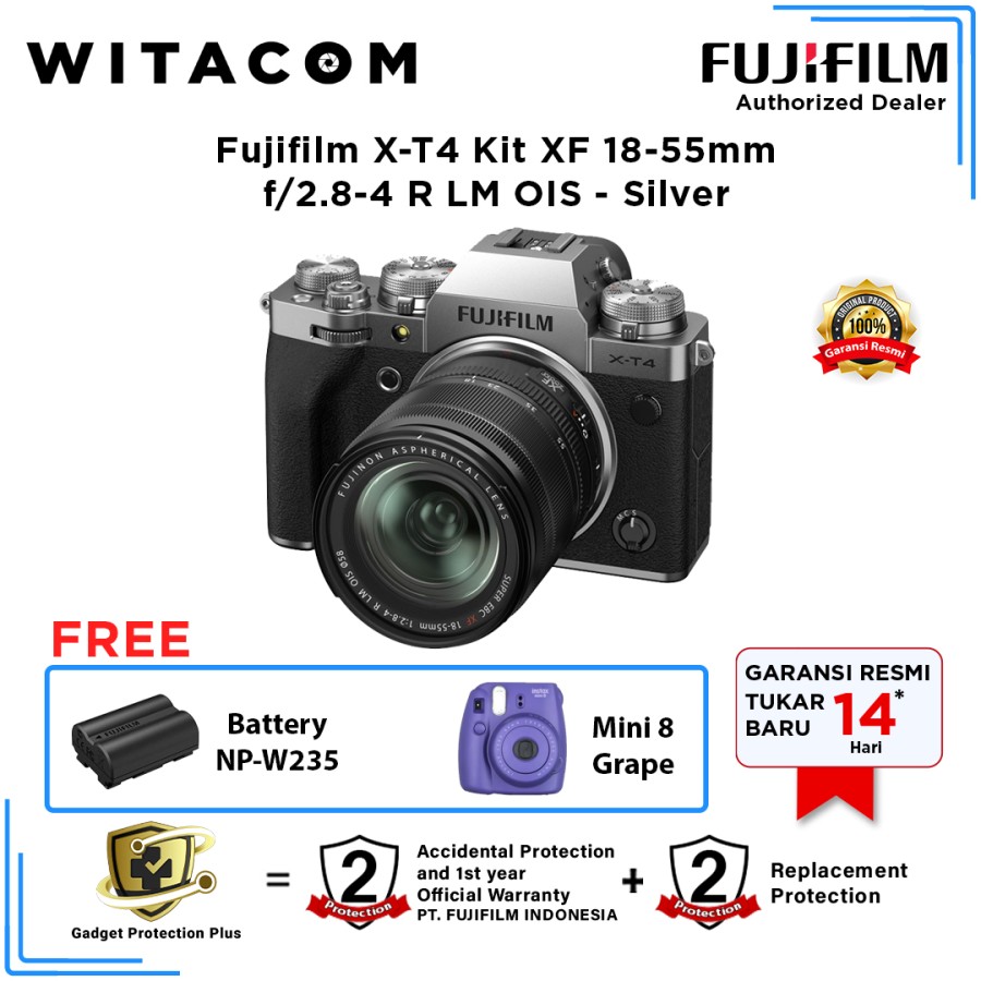 Fujifilm XT4 / X-T4 Kit XF 18-55mm f/2.8-4 R LM OIS – Silver – Witacom